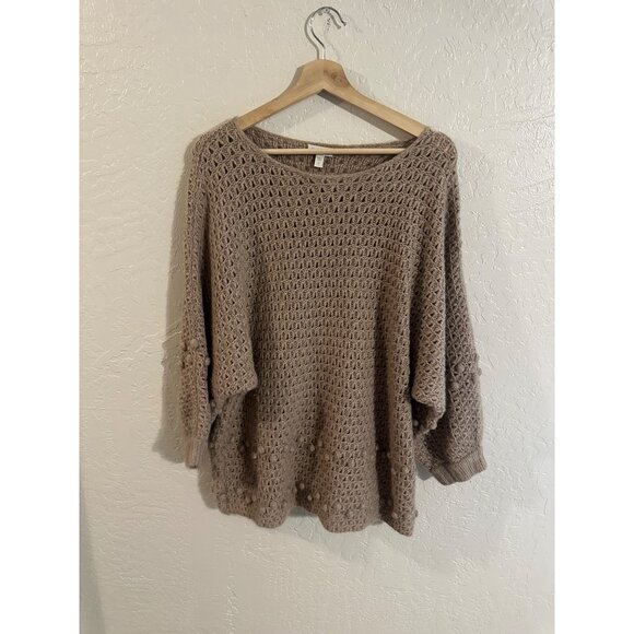 Garnet Hill Granny Core Recycled Cashmere Bobble Stitch Sweater - Picture 2 of 11